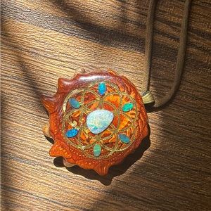 Rare opal third eye pinecone necklace!